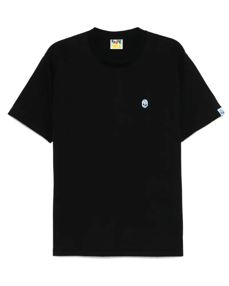 BAPE T-Shirt mit Logo-Stickerei - Schwarz Schwarz