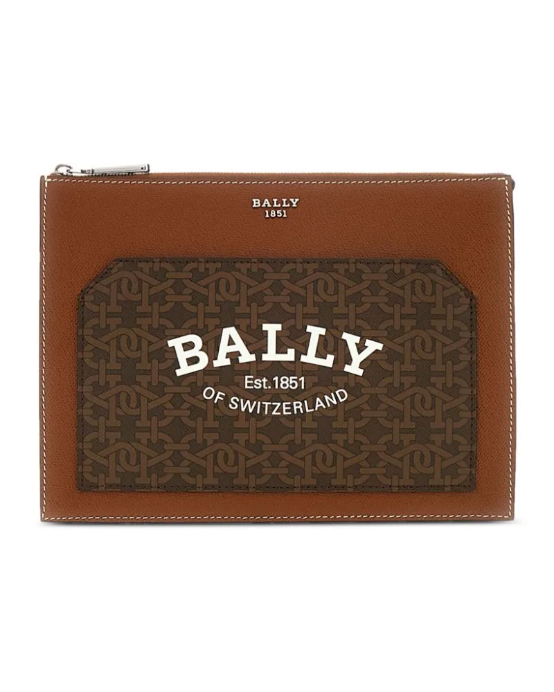 Bally Clutch mit Logo-Print - Braun Braun