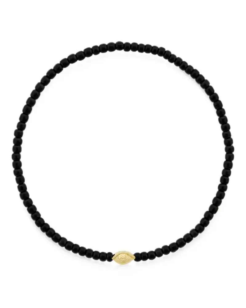 Luis Morais Perlenarmband mit Augen-Motiv - Schwarz Schwarz