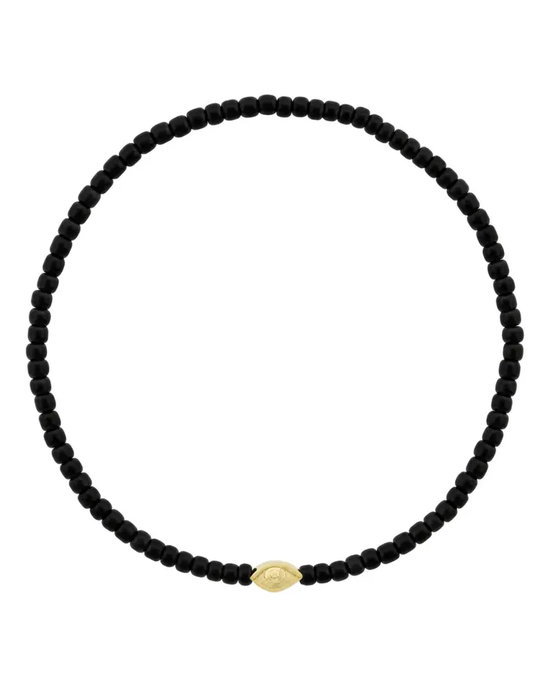 Luis Morais Perlenarmband mit Augen-Motiv - Schwarz Schwarz