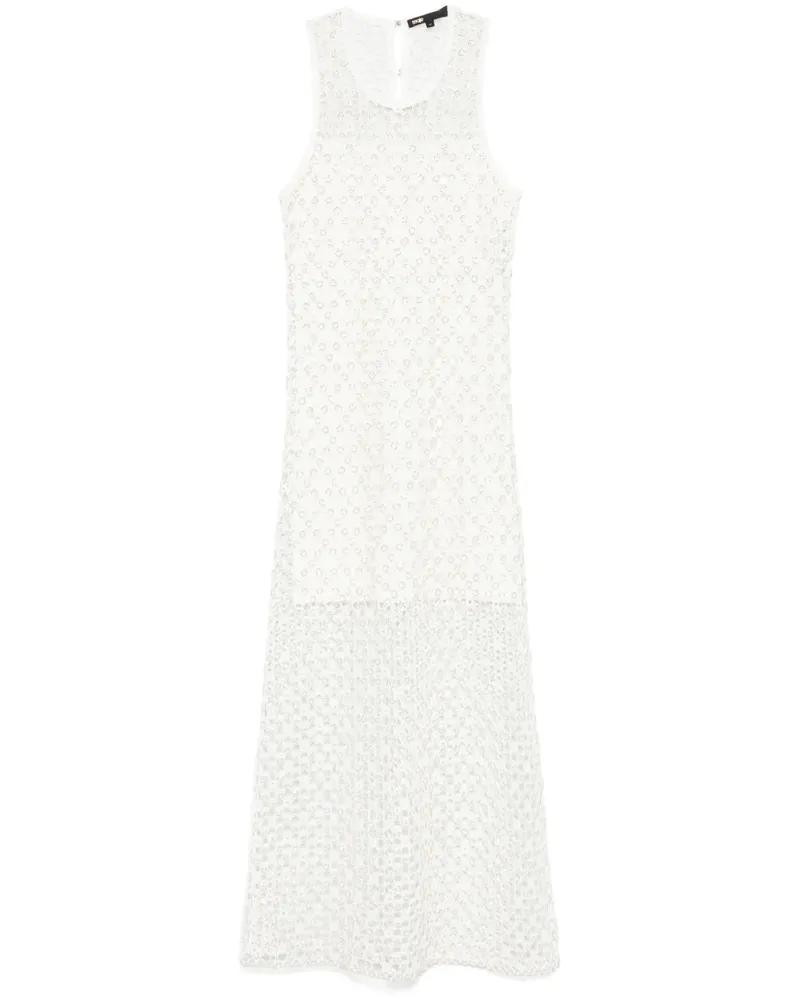 Maje Gestricktes Maxikleid - Weiß Weiß