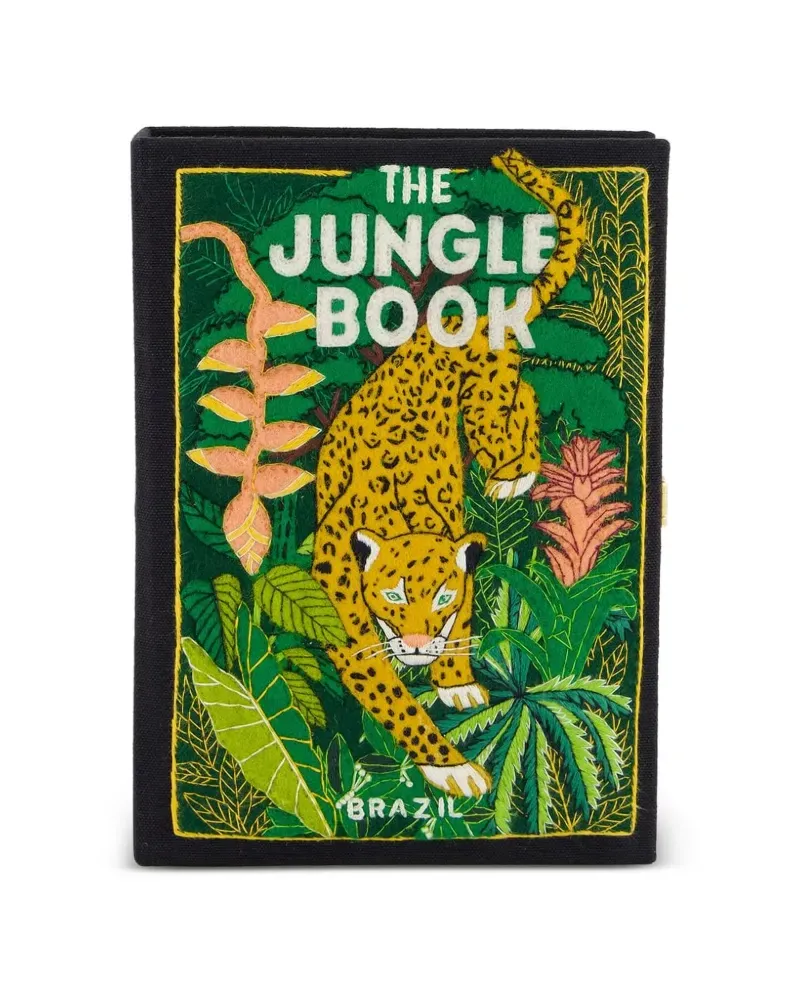 Olympia Le-Tan The Jungle Book Clutch mit Stickerei - Schwarz Schwarz