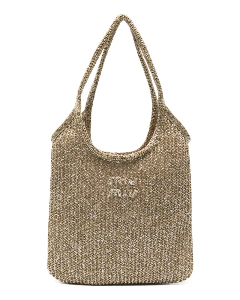 Miu Miu sequin-embellished shoulder bag - Gold Gold