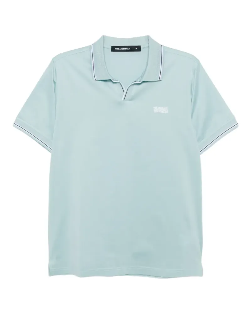 Karl Lagerfeld striped-collar T-shirt - Blau Blau