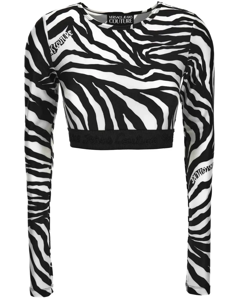 Versace Jeans T-Shirt mit Zebra-Print - Schwarz Schwarz