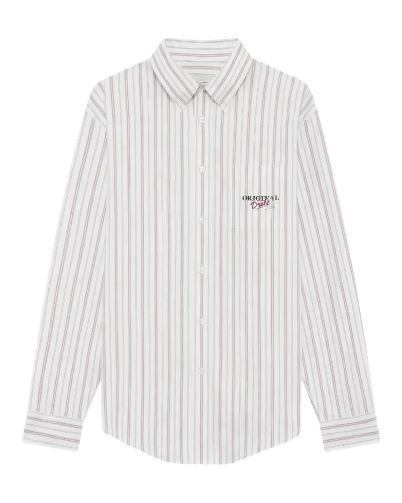Drôle de Monsieur striped long-sleeve shirt - Weiß Weiß