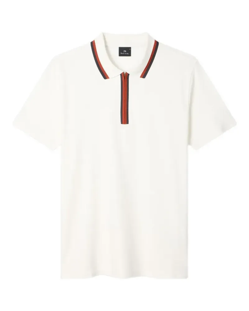 Paul Smith Poloshirt mit Reißverschluss - Weiß Weiß