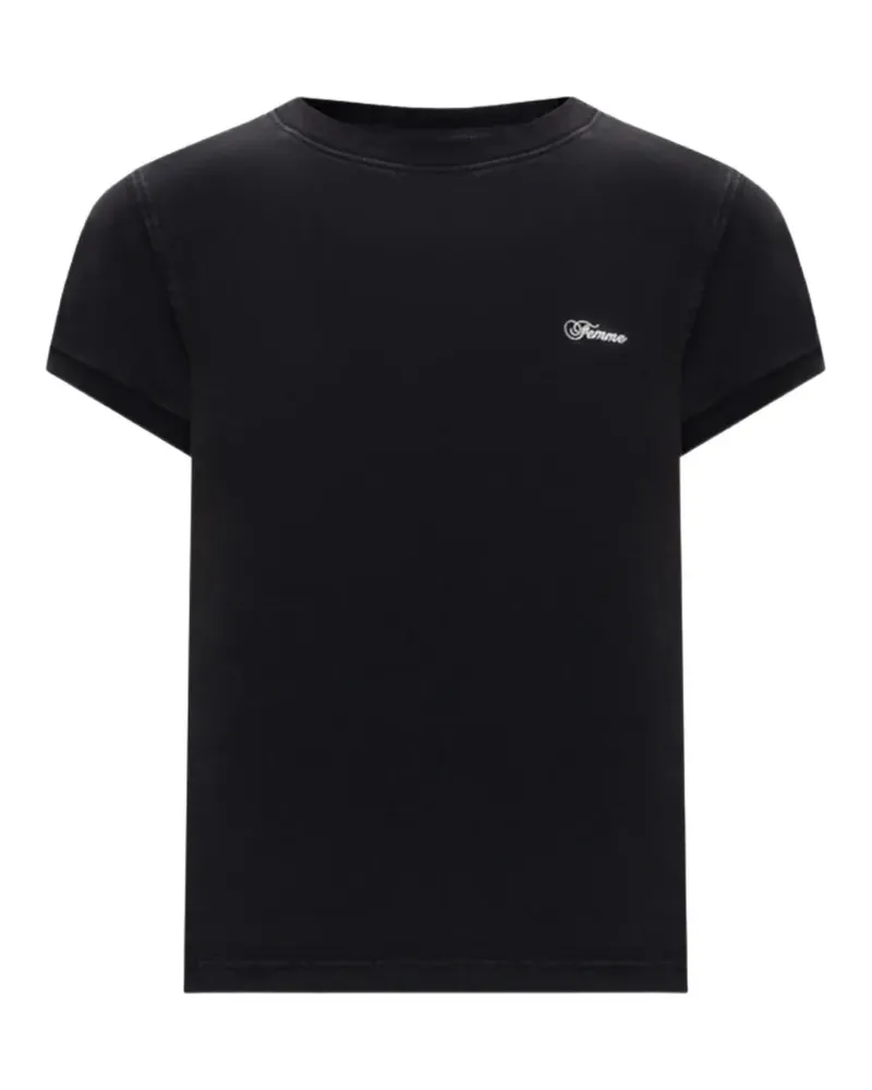 VETEMENTS logo-embroidered T-shirt - Schwarz Schwarz