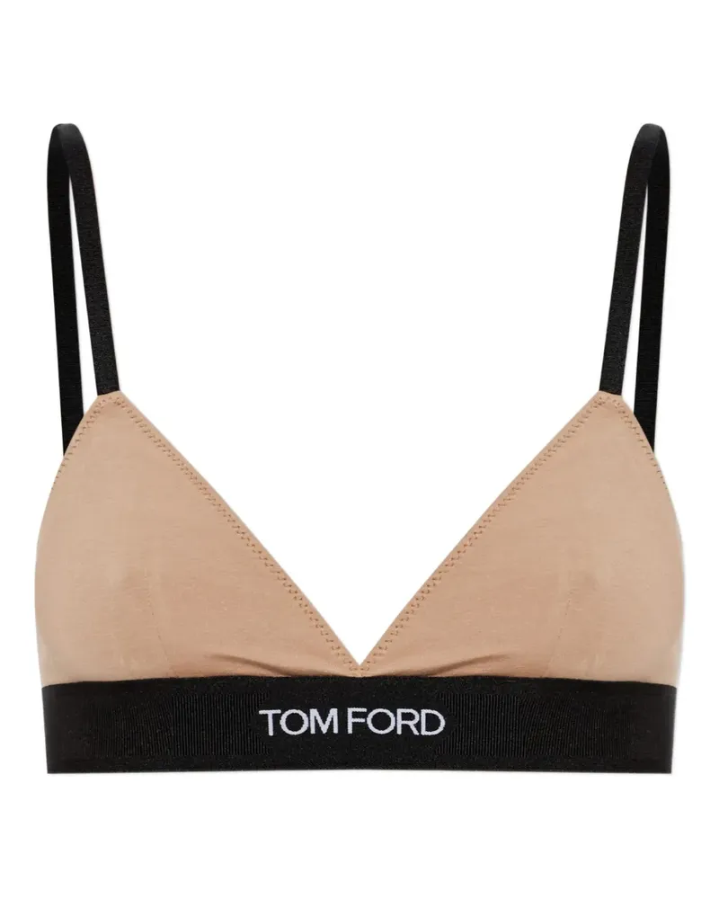 Tom Ford Triangel-BH mit Logo-Bund - Nude Nude