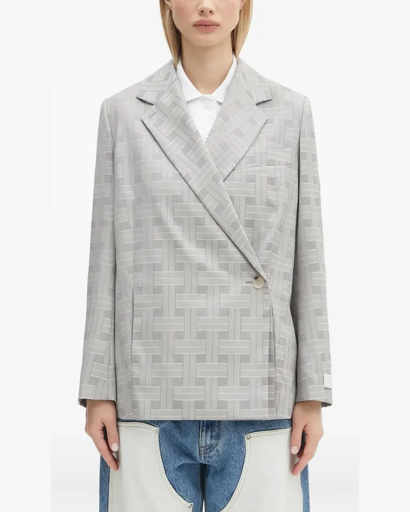 Kenzo Doppelreihiger Blazer mit Muster - Grau Grau
