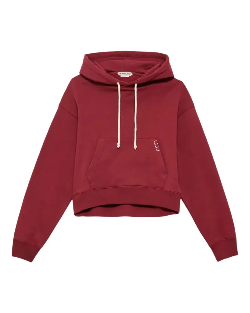 J.W.Anderson Bestickter Hoodie mit Kordelzug - Rot Rot
