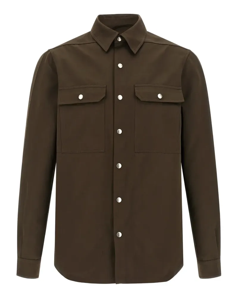 Rick Owens Outershirt snap button pockets shirt - Braun Braun