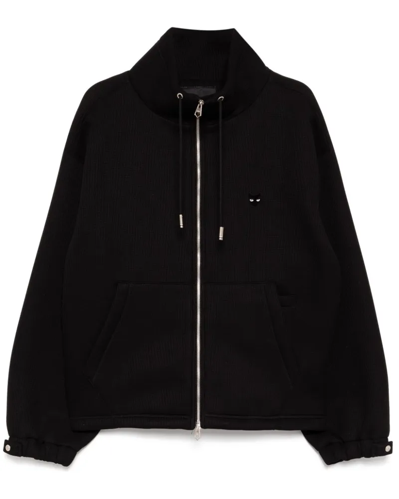 SONGZIO Panter Jacke mit Waffelmuster - Schwarz Schwarz