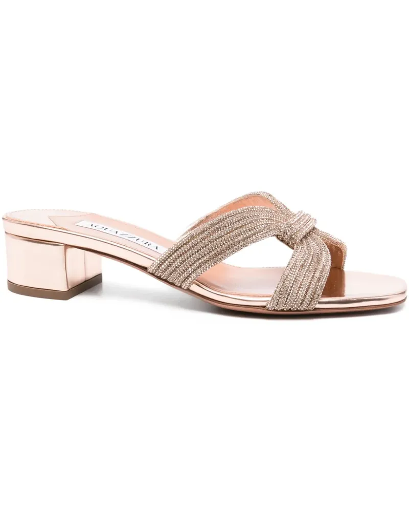Aquazzura Verzierte Sandalen mit niedrigem Absatz 40mm - Rosa Rosa