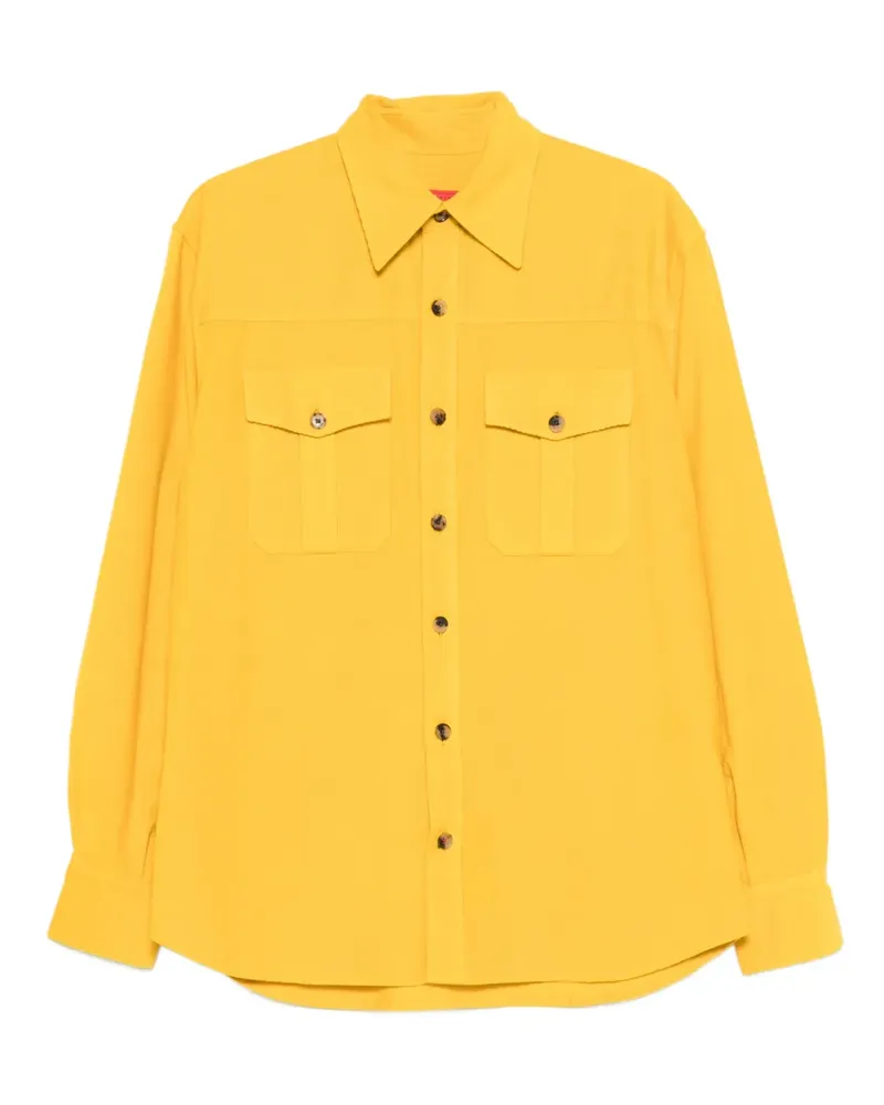 Isaia Hemd mit Brusttaschen - Gelb Gelb