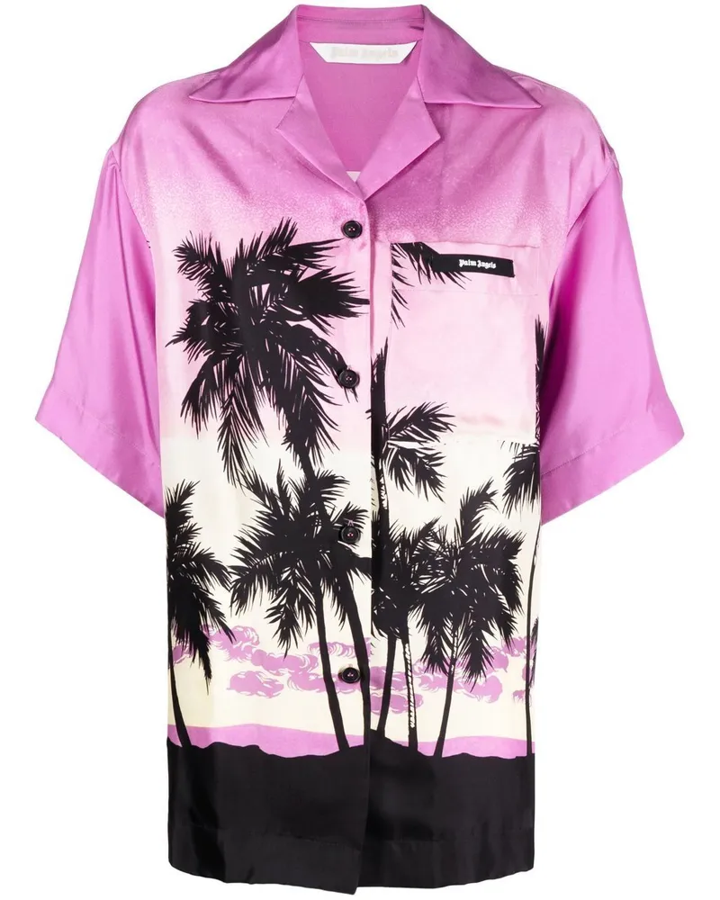 Palm Angels Bowlinghemd mit Sonnenuntergang - Violett Violett