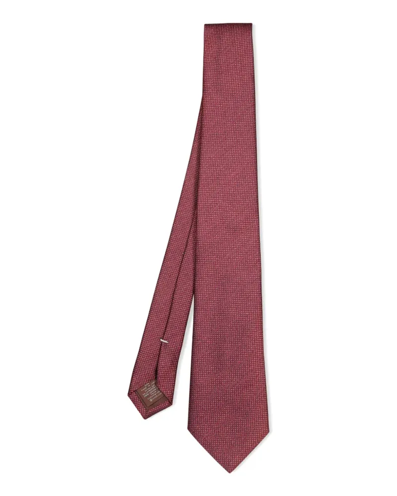 Canali Seidenkrawatte mit Mikro-Muster - Rot Rot