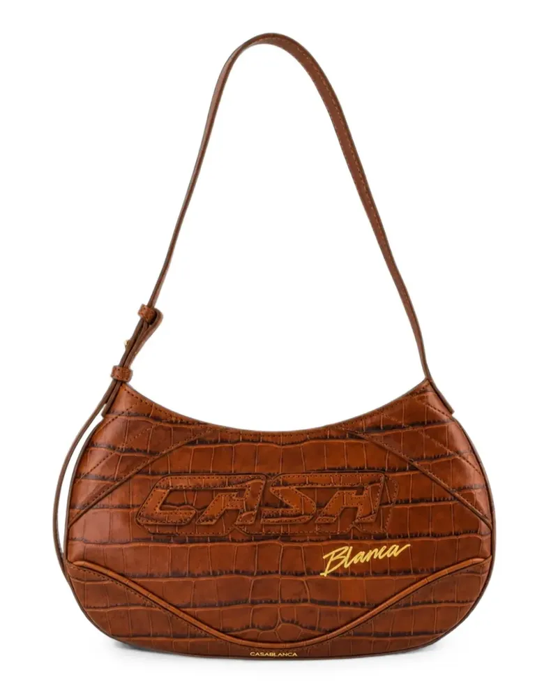 Casablanca Paris croc-effect Slim Biker shoulder bag - Braun Braun