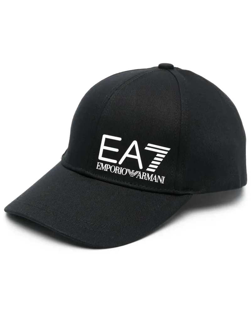 EA7 Baseballkappe mit Logo-Print - Schwarz Schwarz