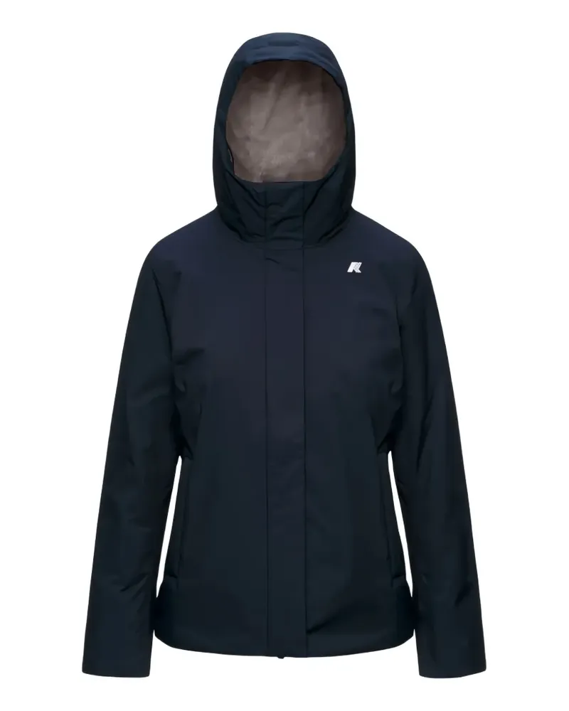 K-Way hooded logo-patch jacket - Grün Grün