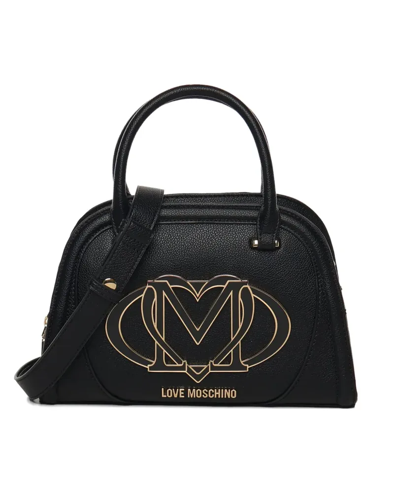 Moschino Shopper mit Logo-Schild - Schwarz Schwarz