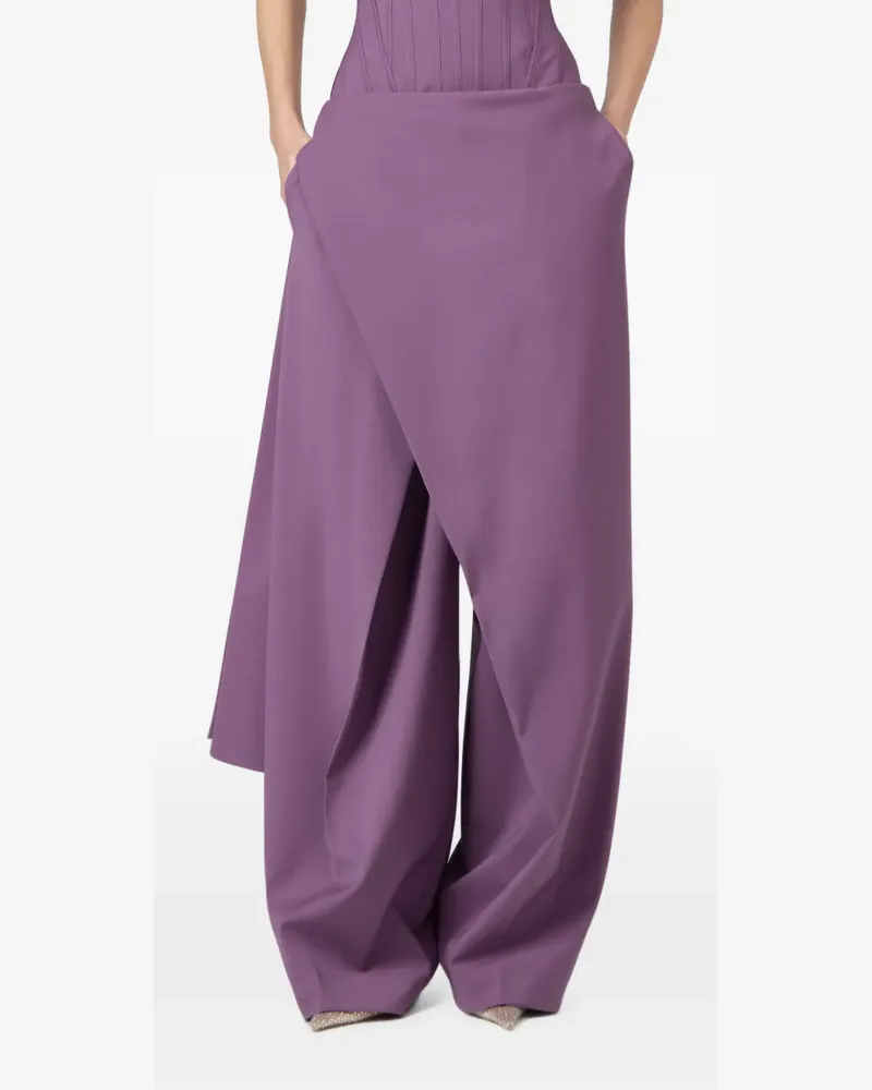 Giuseppe di Morabito Wide-Leg-Hose mit Wickeleinsatz - Violett Violett
