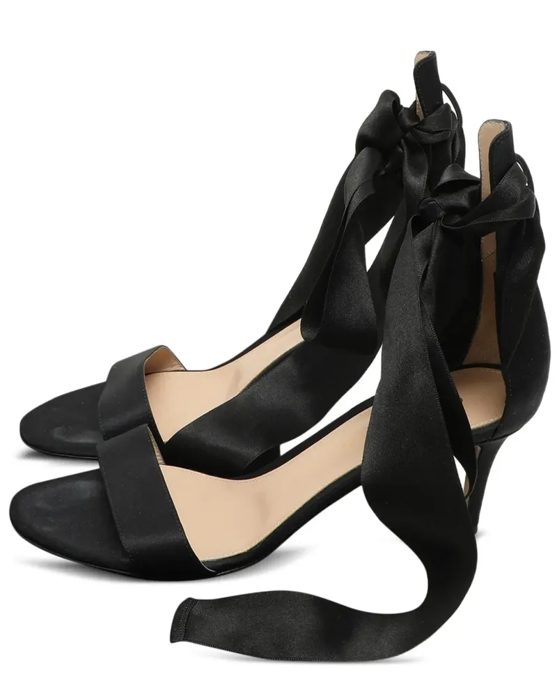 Gianvito Rossi Sandalen aus Satin - Schwarz Schwarz