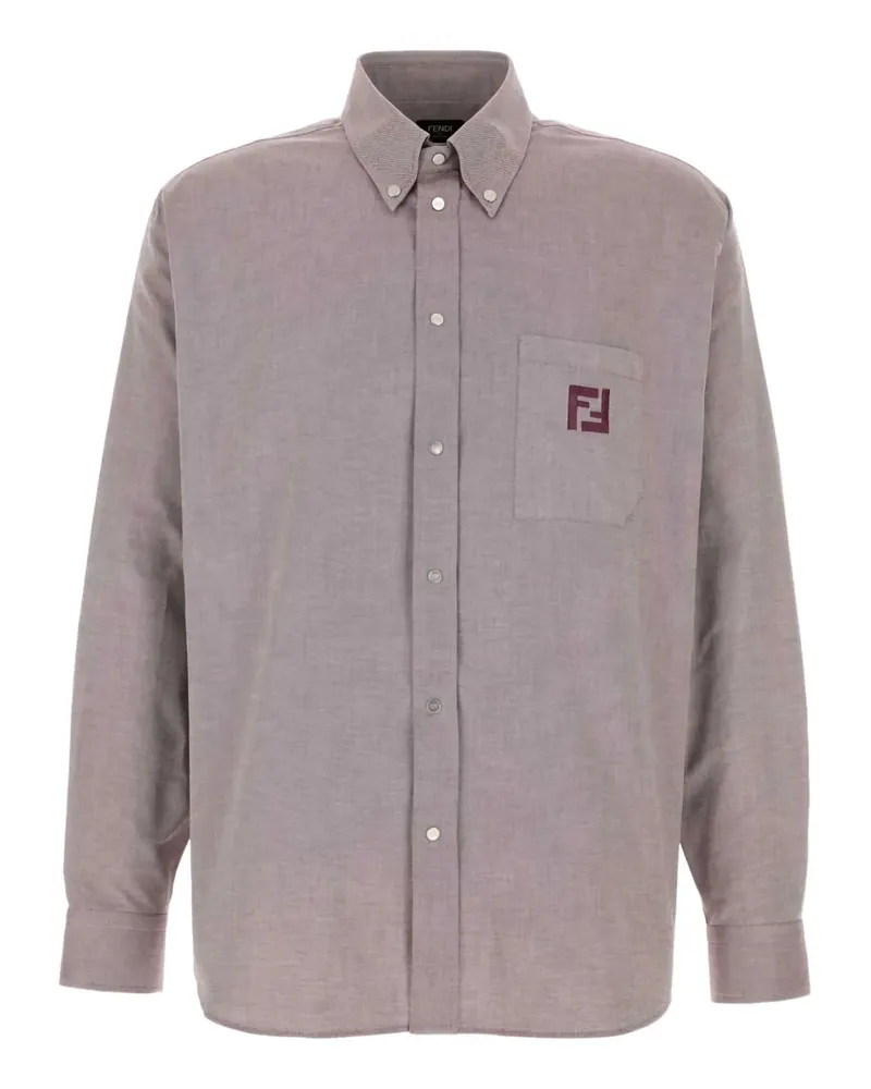 Fendi Hemd mit Logo-Stickerei - Violett Violett