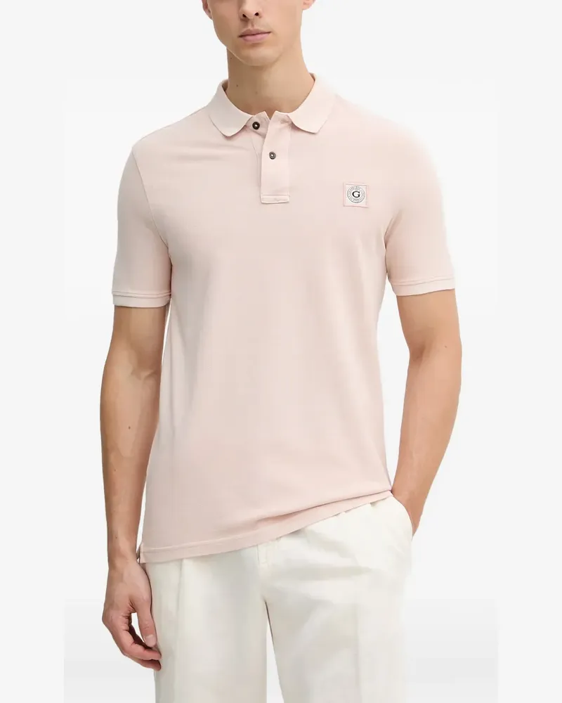 Guess logo-patch short-sleeve polo shirt - Rosa Rosa