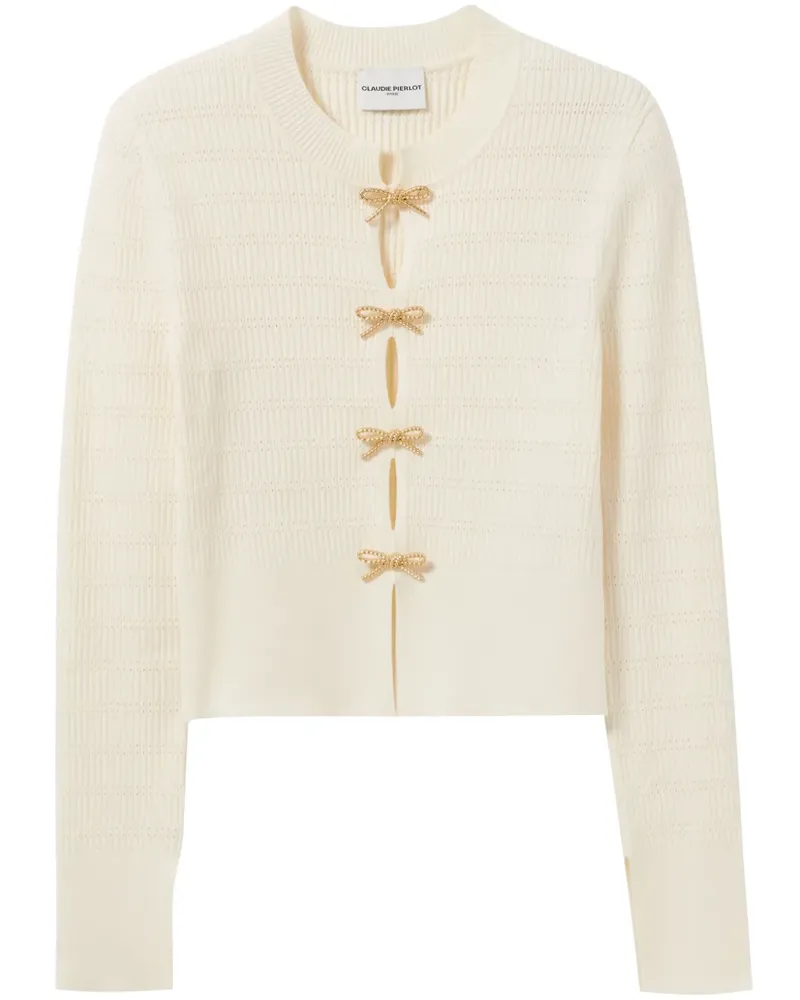 Claudie Pierlot Fein gestrickter Pullover mit Schleifendetail - Nude Nude