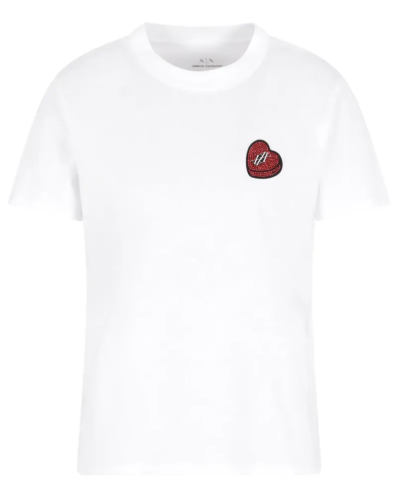 Armani Exchange T-Shirt mit Logo-Applikation - Weiß Weiß
