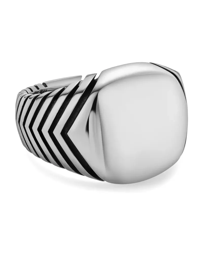 David Yurman Chevron Siegelring aus Sterlingsilber Silber