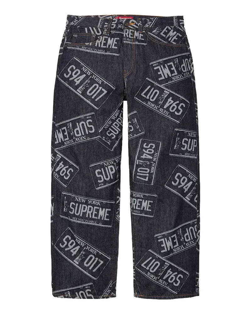 Supreme Being License Plate Baggy-Jeans - Blau Blau