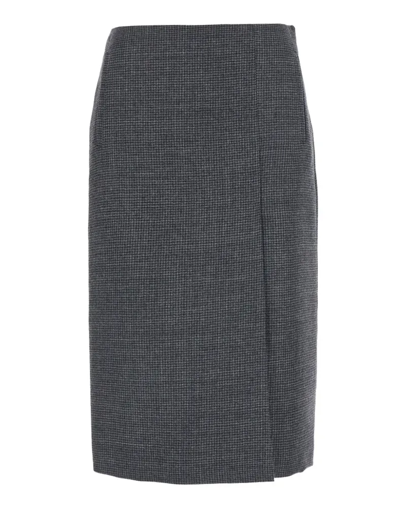 Mauro Grifoni houndstooth wool midi skirt - Grau Grau