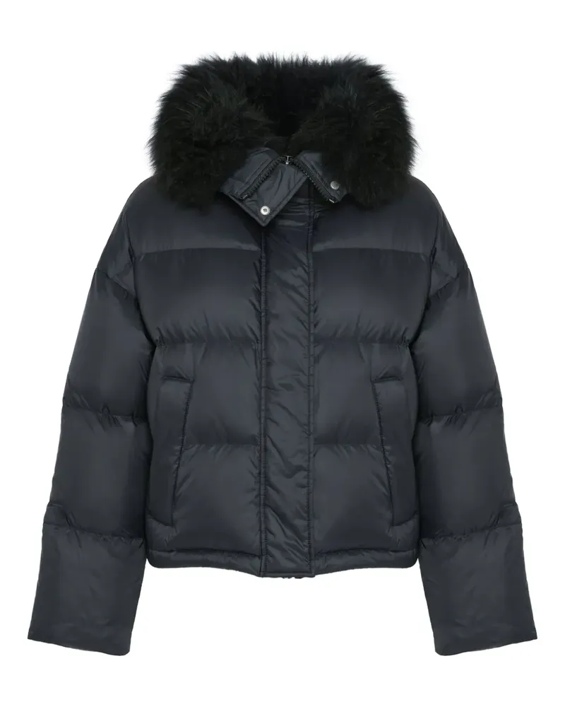 Yves Salomon Steppjacke mit Shearling-Besatz - Schwarz Schwarz