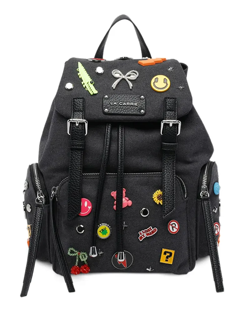 LA CARRIE pin-embellished backpack - Schwarz Schwarz
