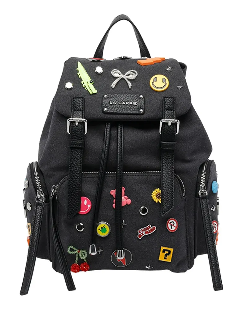 LA CARRIE pin-embellished backpack - Schwarz Schwarz