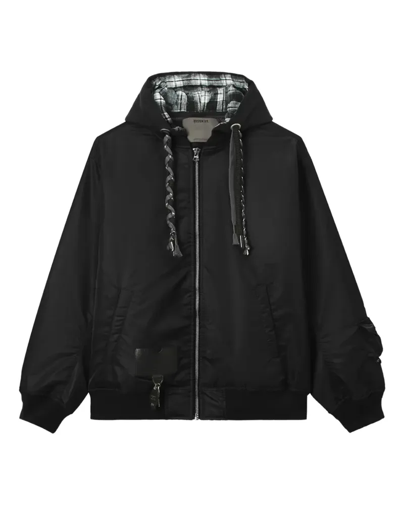 Musium Div. Bomberjacke mit Kapuze - Schwarz Schwarz