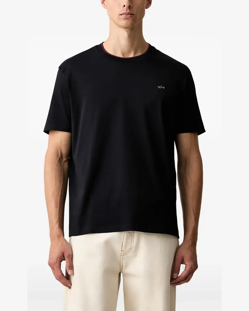 Paul & Shark T-Shirt mit Logo-Schild - Schwarz Schwarz