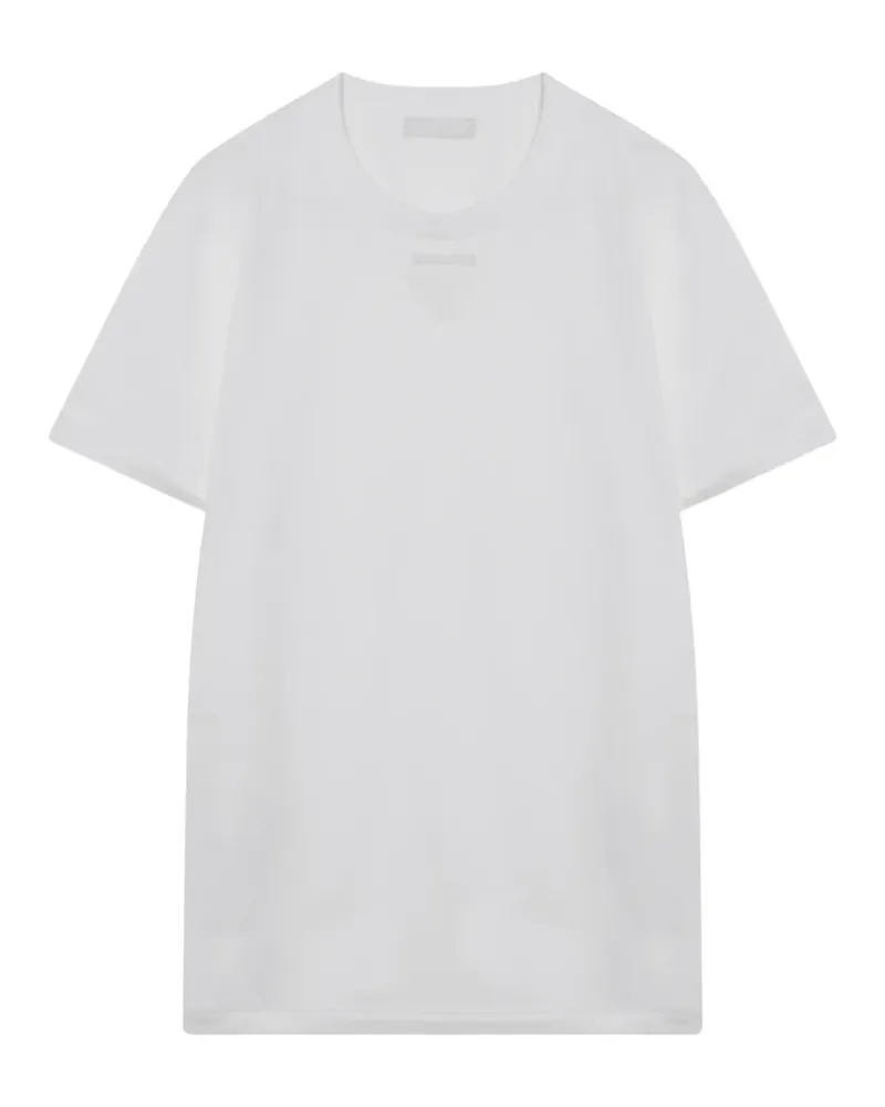 Prada logo-patch crew-neck T-shirt - Weiß Weiß