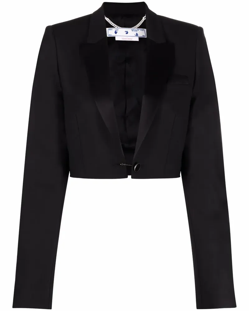 OFF-WHITE Smoking-Blazer im Cropped-Design - Schwarz Schwarz