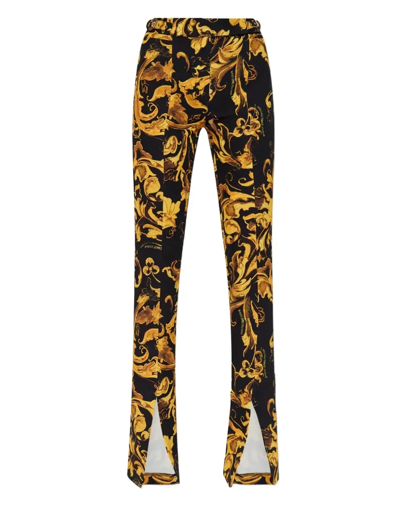 Versace Jeans Hose mit Barocco-Print - Schwarz Schwarz