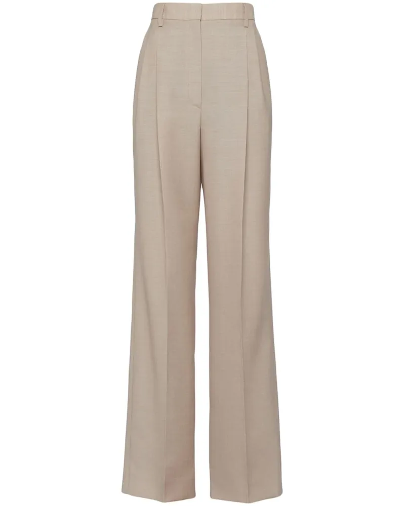 Prada Taillenhose mit Bundfalten - Nude Nude