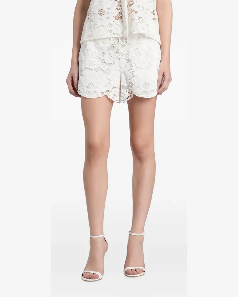 Alice + Olivia Kenley lace scalloped-hem shorts - Weiß Weiß