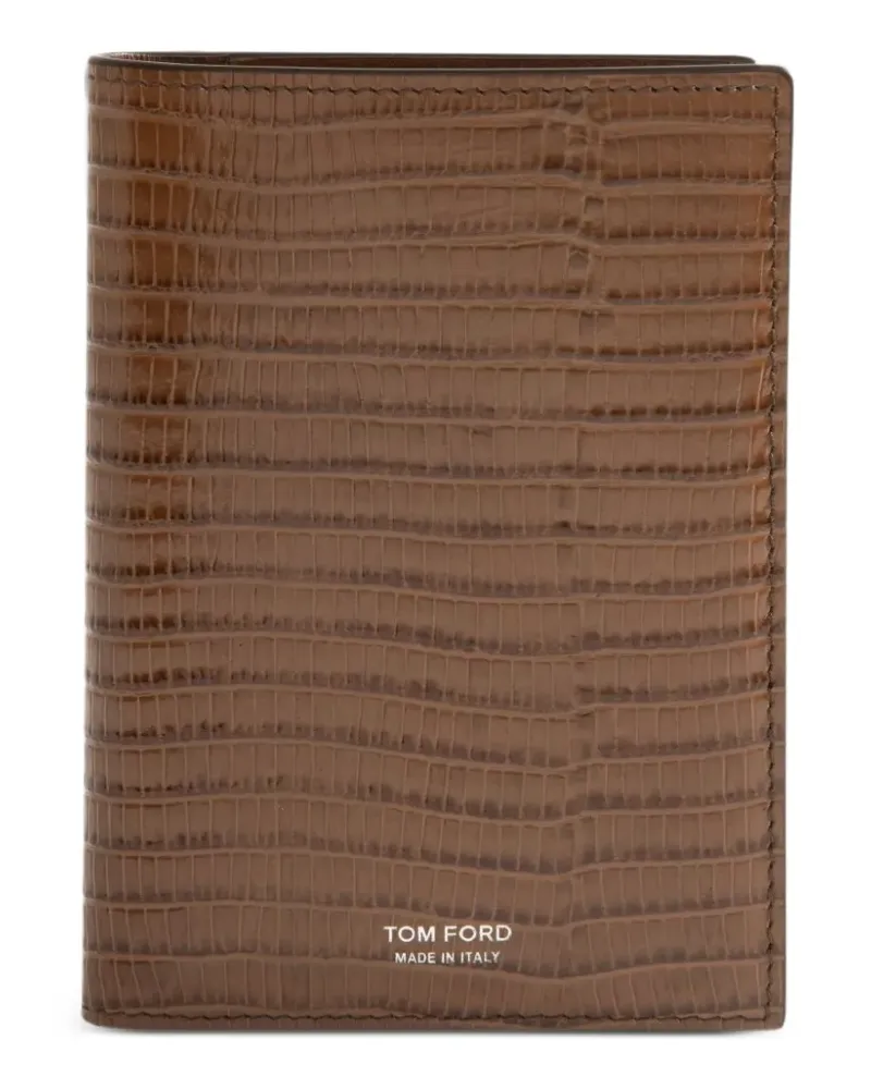 Tom Ford Pass-Etui mit Eidechsen-Effekt - Braun Braun
