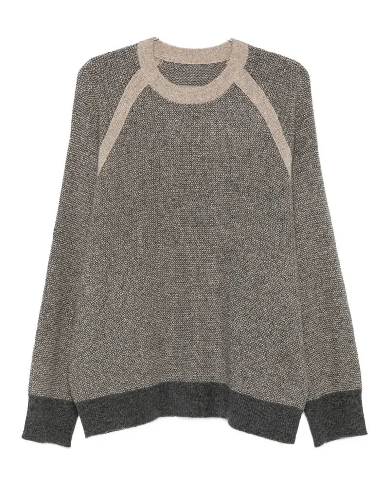 Ziggy Chen Pullover mit Raglanärmeln und Schlitz - Grau Grau