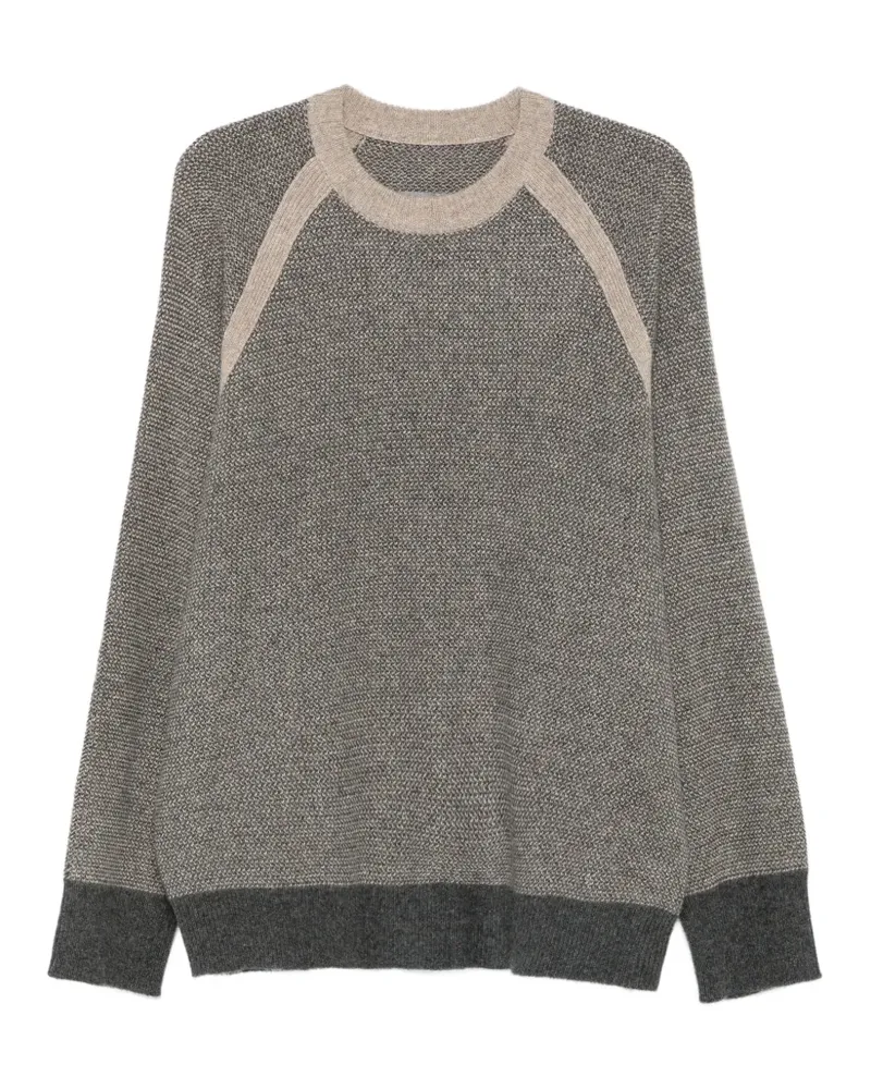 Ziggy Chen Pullover mit Raglanärmeln und Schlitz - Grau Grau