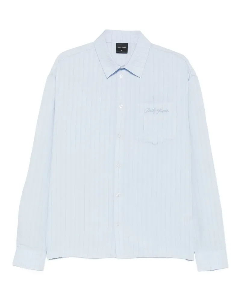 Daily Paper textured-stripe long-sleeve shirt - Blau Blau