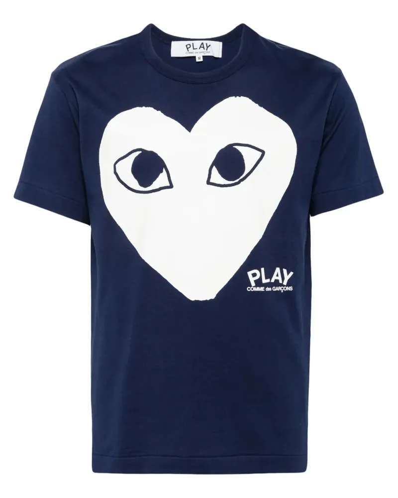 Comme des Garçons T-Shirt mit Herz-Print - Blau Blau