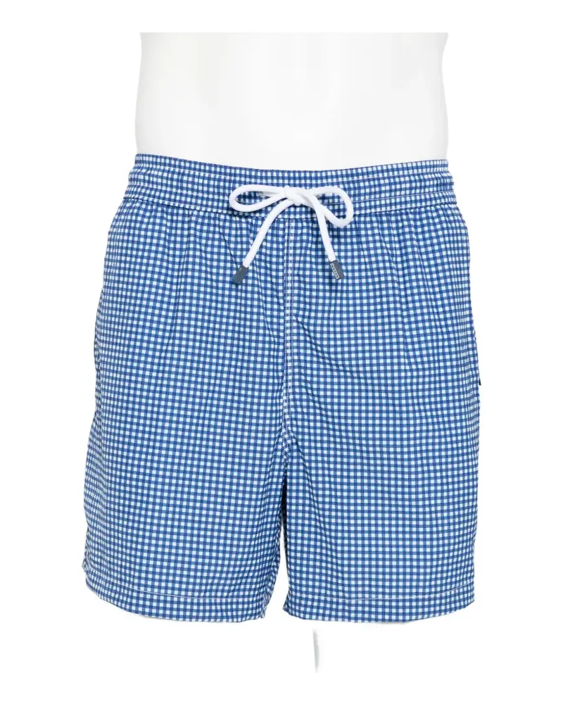 Fedeli gingham drawstring swim shorts - Blau Blau